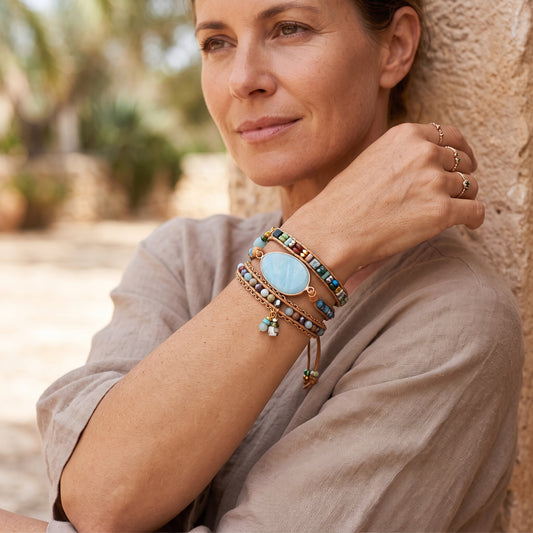 Pulsera Envolvente Larimar Sagrado - Conexión y Calma