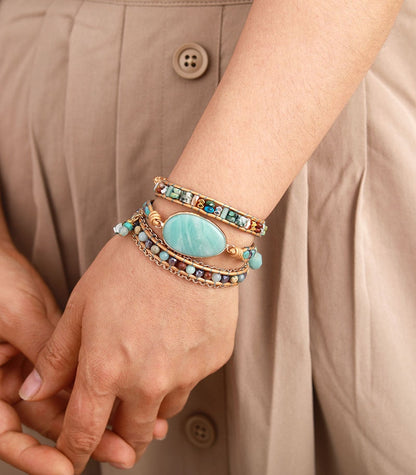 Pulsera Envolvente Larimar Sagrado - Conexión y Calma