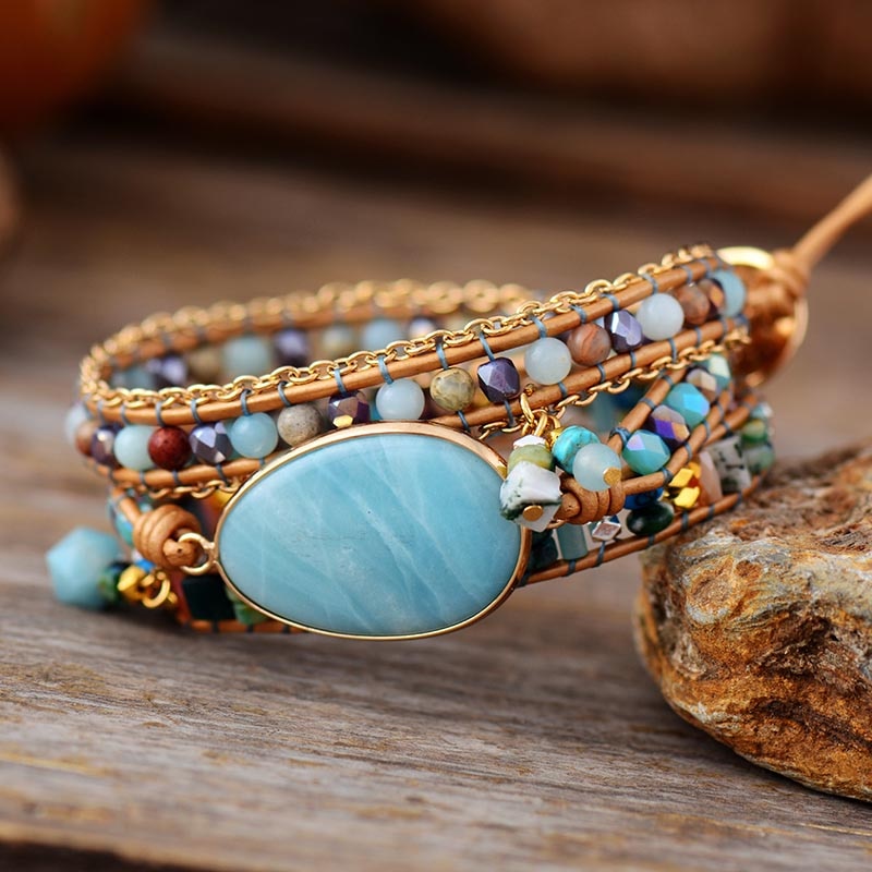 Pulsera Envolvente Larimar Sagrado - Conexión y Calma
